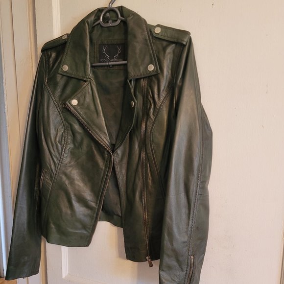 Bod & Christensen - Leather Jacket - Dark Green - Picture 1 of 7